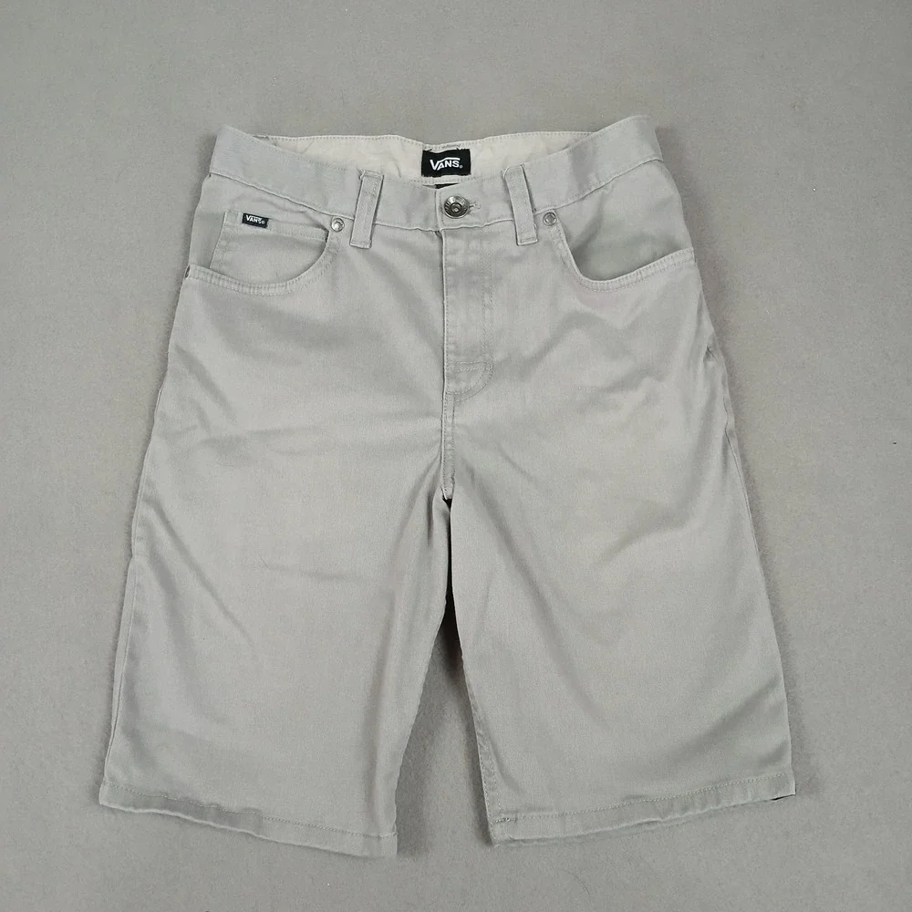 Vans Shorts Kids Boys Bermuda Size 10 Gray Flat Front‎ Casual Skateboard Classic